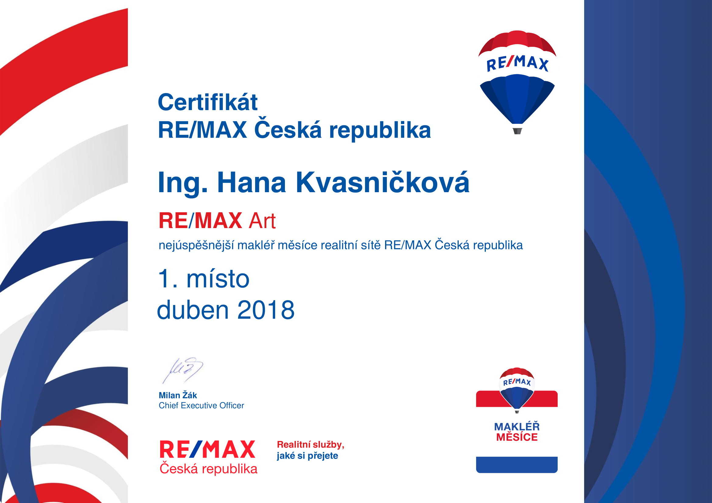 Makléř měsíce RE/MAX Czech